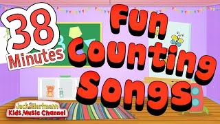 38 MINUTES of FUN COUNTING SONGS  Jack Hartmann [upl. by Meuser213]