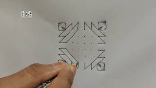 2 Beautiful Rangoli Designs  88 dots  Simple and Easy Muggulu mugguludesigns dailyrangoli [upl. by Moriyama]