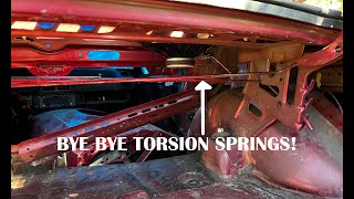 7993 Mustang Coupe Trunk Torsion Spring Removal [upl. by Elockin]