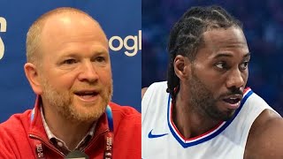 Clippers GM Gives Kawhi Leonard Injury Update After Being Out For Game 4 Against Mavs [upl. by Harve610]