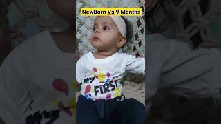 Newborn VS 9 Months baby cute newborn shorts [upl. by Eno387]