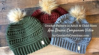 Ana Beanie Crochet Pattern Companion Video [upl. by Nary]