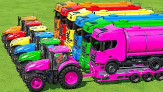 TRANSPORTING WATER TRUCKS amp STEYR TRACTOR OF COLORS IN FS22  FARMING SIMULATOR 22 [upl. by Ailemap833]