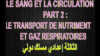 LE SANG ET LA CIRCULATION  PART 2  LE TRANSPORT DE NUTRIMENTS ET GAZ RESPIRATOIRES [upl. by Hobart586]