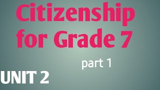 Citizenship for Grade 7 Unit 2 Part 1 [upl. by Penhall]