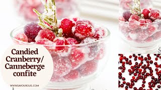 Candied cranberries or sugared cranberries Canneberges confites [upl. by Klapp]