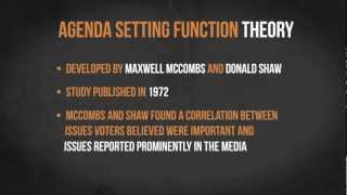 The Agenda Setting Function Theory  Media in Minutes  Episode 3 [upl. by Nnylyahs]