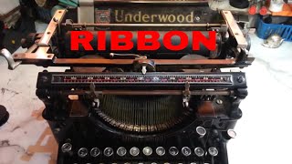 Underwood 5 Manual Typewriter Ribbon ink Install How to Replace Vintage Spools Model 3 4 6 11 S SS [upl. by Swanhilda]