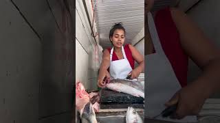 Cortando uma piramutaba pra cozinhar veja como é rápido e fácil peixaria [upl. by Aliakim287]