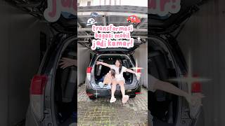 ubah bagasi mobil jadi kamar yukachan yukachan minivlog campervan transformation viral [upl. by Langer988]