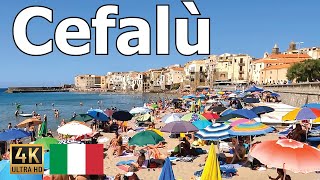 Cefalù Italy  Walking Tour of One of Sicilys Best Coastal Cities  Beach Panoramic Views City [upl. by Ruy]