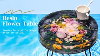 Resin Art Tutorial  Amazing Table of Flowers and Epoxy [upl. by Horgan365]