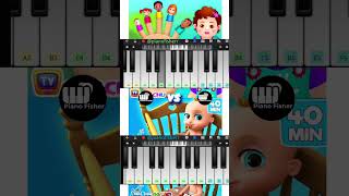 The FINGER FAMILY Song Vs JOHNY JOHNY YES Papa Song  Easy Piano Tune shorts [upl. by Emmie]