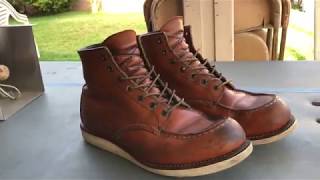 Red Wing 10875 6” Moc Toe Oroiginal 8 Month Update [upl. by Naltiac290]