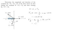 Finding the resultant force given three forces [upl. by Ozkum803]