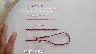 Split stitch  Handmade embroidery basic stitch  Embroidery split stitch [upl. by Sumahs]