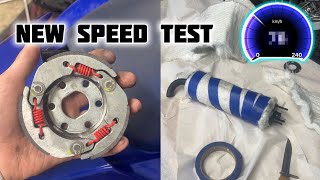 New Top Speed  Repacking the Silencer  New Clutch Springs Variator Weights [upl. by Chon]