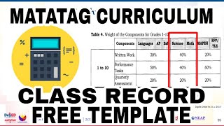 Class Record for MATATAG Curriculum [upl. by Giarla]