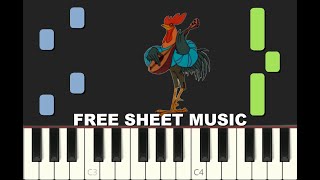 WHISTLE STOP from ROBIN HOOD Disney 1973 Piano Tutorial with free Sheet Music pdf [upl. by Naras]