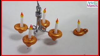 🔴Cómo hacer un CANDELABRO MINIATURA en porcelana fría paso a paso Arte en Tus Manos [upl. by Spohr]