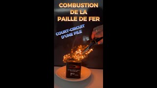 Combustion de la laine dacier 98 fer dans lair par court circuit d’une pile Triangle du feu [upl. by Philipa]