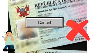 Cancelar calidad migratoria  Anular carnet de extranjería en Peru  Migraciones [upl. by Haskel137]