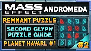 Mass Effect Andromeda Planet Havarl 1 Glyph Puzzle Second Remnant Puzzle [upl. by Darreg626]