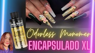 Aprende a hacer encapsulado XL con monómero sin olor odorlessmonomer nails naildesigns nailtech [upl. by Noiwtna]