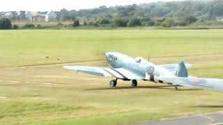 Aircraft Restoration Company Bristol Blenheim and Spitfires Takeoff at Brighton City [upl. by Dlonyer861]