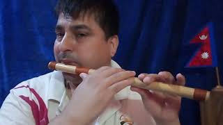 Jhamke fuli Nakai ma Bulaki on flute Tutorial with notation [upl. by Odnalro]