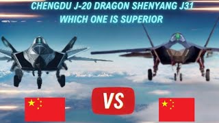 Comparison Between J20 Dragon vs Shenyang J31Ultra Defence [upl. by Haneeja]