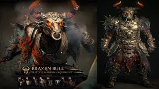 Brazen Bull Barbarian Equipment  Diablo 4 Cosmetic Showcase [upl. by Adaiha]