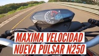 BAJAJ PULSAR N 250 velocidad máxima Top speed [upl. by Nonnac]