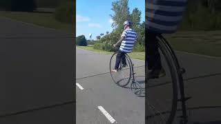 Penny farthing unicycling high wheel unicycles unicycling mike arotsky funny sayings [upl. by Pesek109]