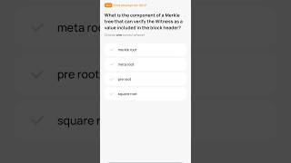 What is the component of a Merkle tree that can verify the Witness as a value included in the block [upl. by Eromle966]