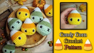 Candy Corn Crochet Pattern  Amigurumi Candy Corn  Easy Crochet Pattern [upl. by Latnahs]