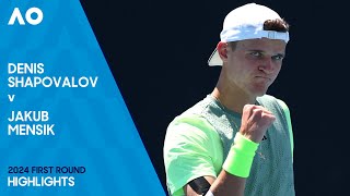 Denis Shapovalov v Jakub Mensik Highlights  Australian Open 2024 First Round [upl. by Alarice557]