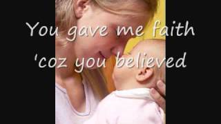 Because You Loved Me Celine Dion with Lyrics  Dedication to Mothers [upl. by Tarkany]