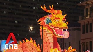 Singapores Chinatown lights up to kick off Chinese New Year celebrations [upl. by Ecniv]