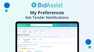 How To Set quotMy Preferencesquot in BidAssist  Get Relevant Tender Notification amp Update [upl. by Pleione882]