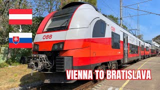 Vienna to Bratislava with Öbb Cityjet train [upl. by Ednalrym]