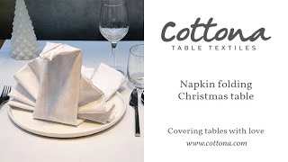 Cottona napkin folding Christmas Swan [upl. by Aicineohp]