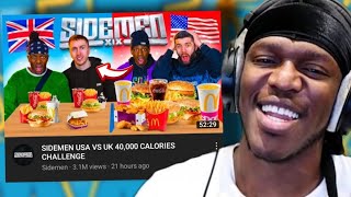 SIDEMEN USA VS UK 40000 CALORIES CHALLENGE BEST MOMENTS [upl. by Martelle]