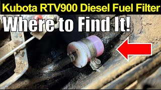 Kubota UTV RTV900 Diesel ● Where is the Fuel Filter Location [upl. by Ankney676]