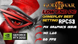 Best Setting for GOD OF WAR 3 For Low End Pc RPCS3  Fix All Issue godofwar [upl. by Terriss355]