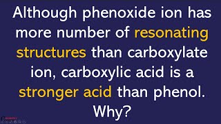 Carboxylic acid is a stronger acid than phenol Why [upl. by Tamis]