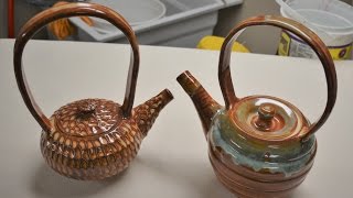 How to throw and trim a teapot two types of lids and a spout with assembly on the potters wheel [upl. by Einnal]