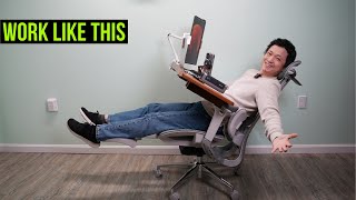 Recliner Workstation Design with Hbada E3 Ergonomic Office Chair [upl. by Kile]