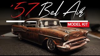 57 Bel Air  Old Rusty Model Kit 124 [upl. by Aissatsan]