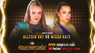 FULL MATCH  Allysin Kay vs Missa Kate  NWA PowerrrSurge S7E3 [upl. by Notac]